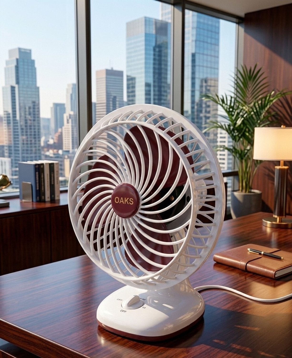 Image of Gatushop High Speed Rechargeable Table Fan with LED Light For Office Desk, Home 269 Ultra High Speed 1400 mm Table Fan (5 Star | Multicolor | Pack of 1)