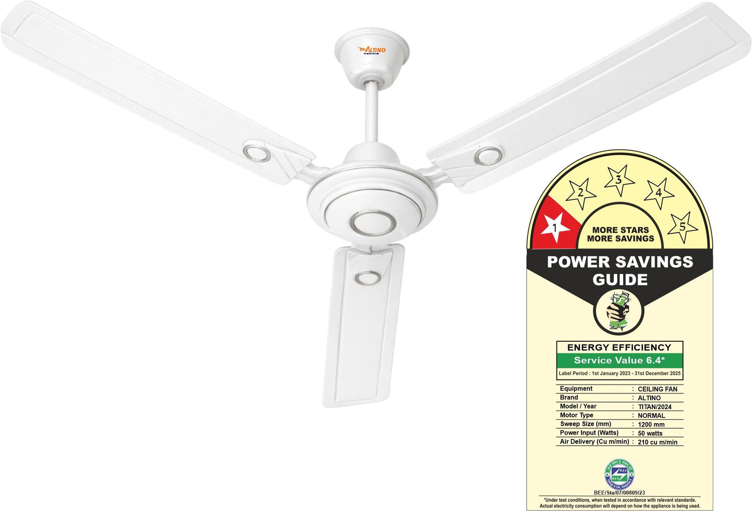 Image of GATUSHOPS 19297 High Air Delivery 90 mm Ceiling Fan (1 Star | Multicolor | Pack of 1)