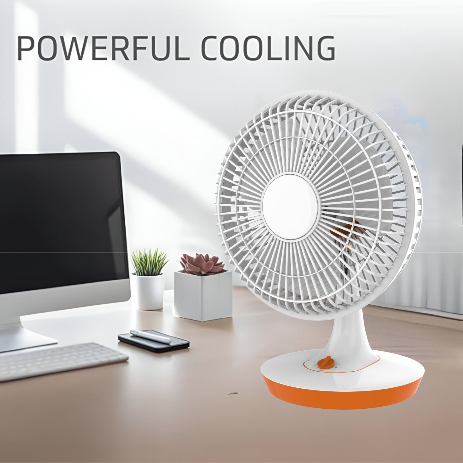 Image of PARADISEECOM 300 mm /12 inch Ultra High Speed Table Fan & Desk Fan, 3Blade For Home /OfficeM37 Silent Operation 300 mm Table Fan (5 Star | White | Pack of 1)