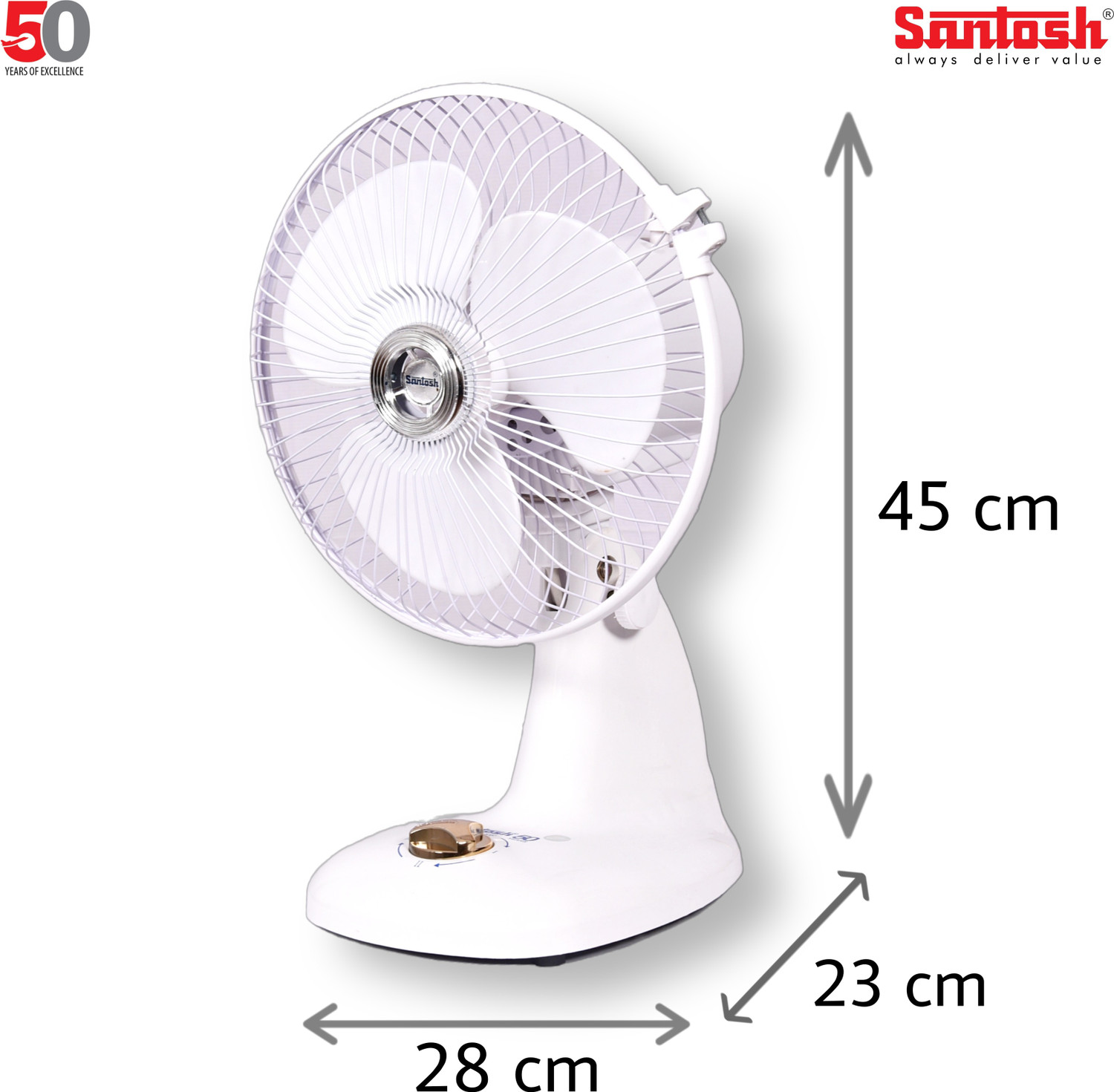 Image of Santosh Sandy 9inch Red White with 2 Year Warranty Energy Saving 225 mm Table Fan