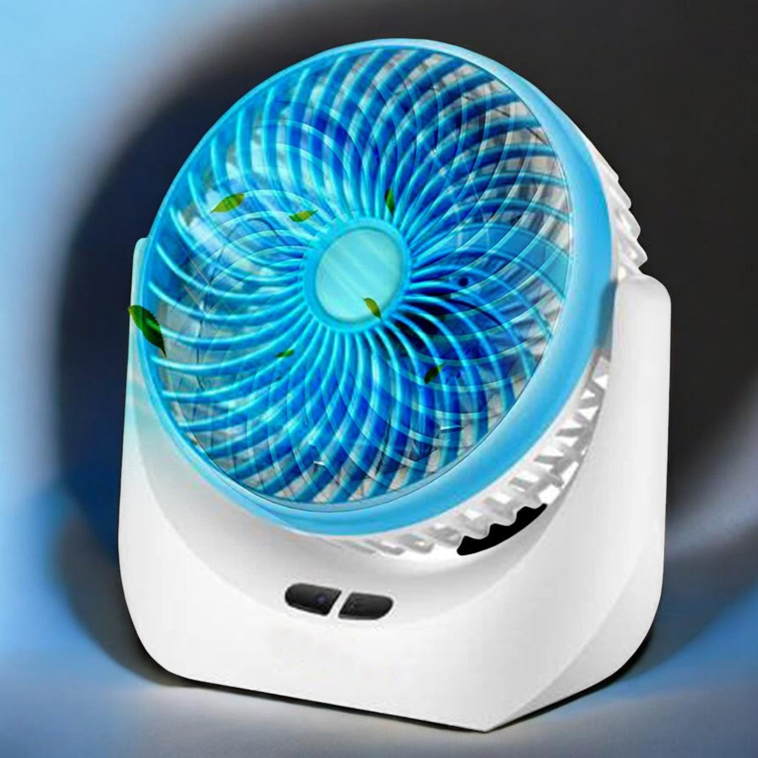 Image of Gatushop High Speed Rechargeable Table Fan with LED Light For Office Desk, Home F3611 Ultra High Speed 1400 mm Table Fan (5 Star | Multicolor | Pack of 1)