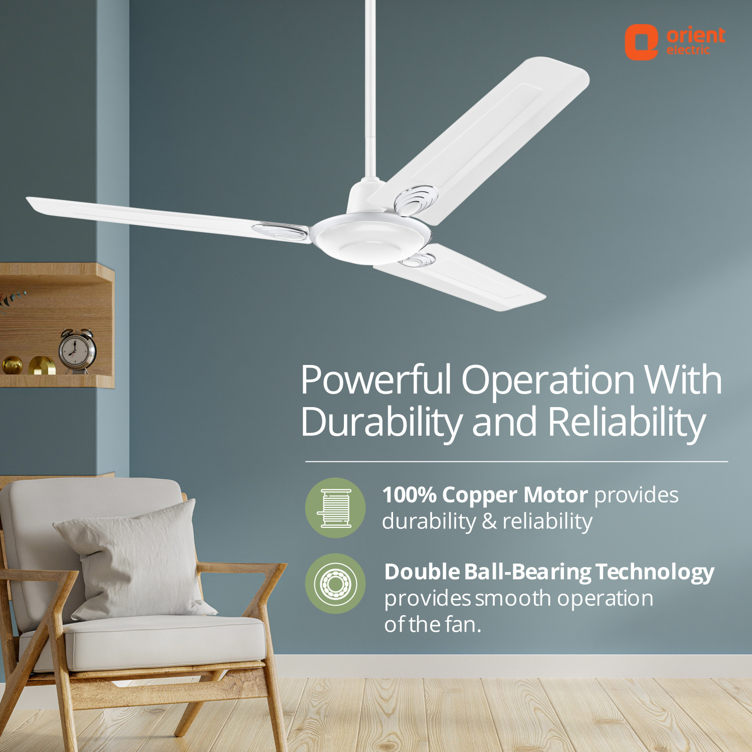 Image of Orient Electric Ujala Plus with 2 Year Warranty Energy Saving 1200 mm Ceiling Fan