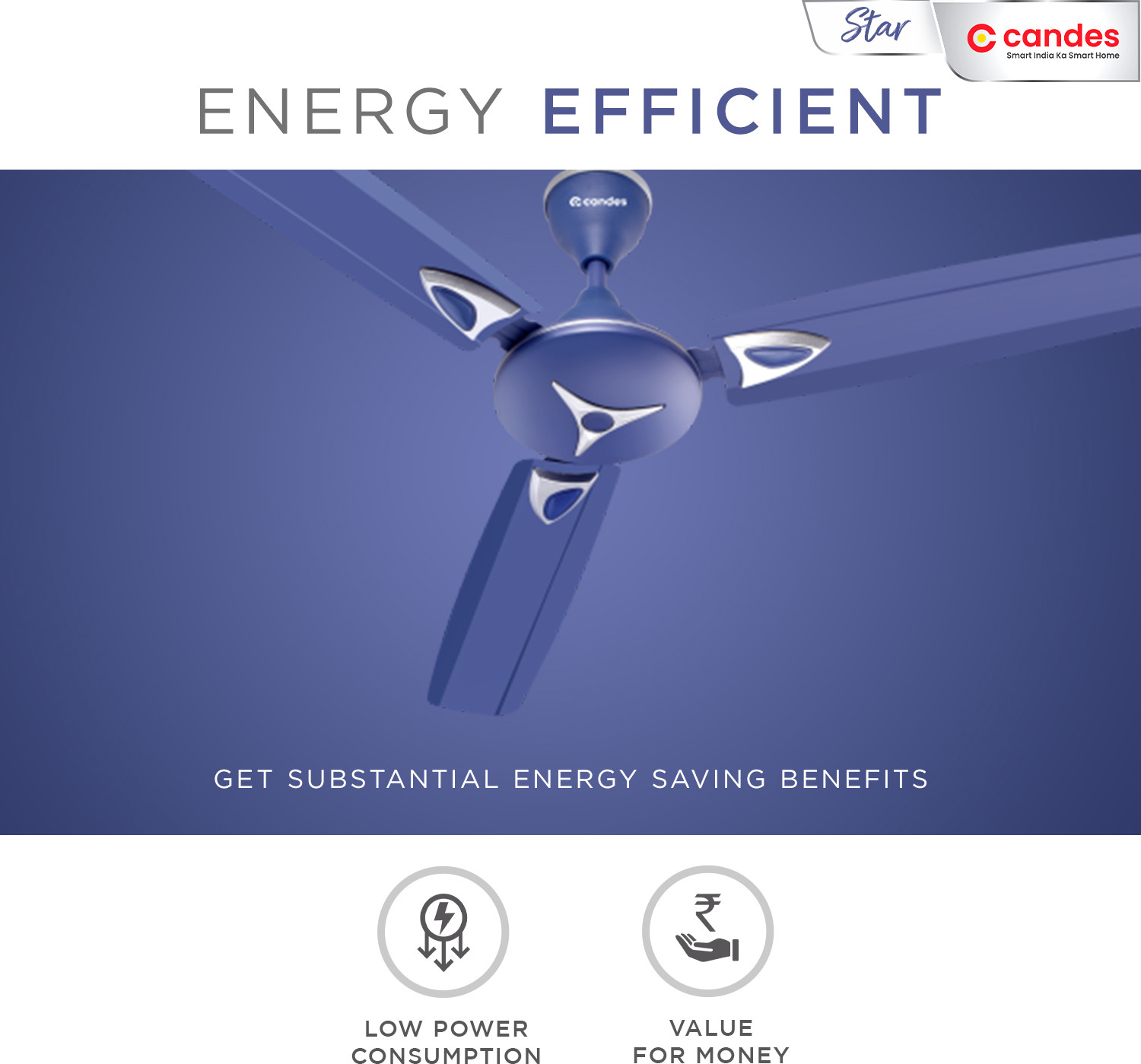 Image of Candes Star Decorative with 2 Year Warranty Ultra High Speed 1200 mm Ceiling Fan