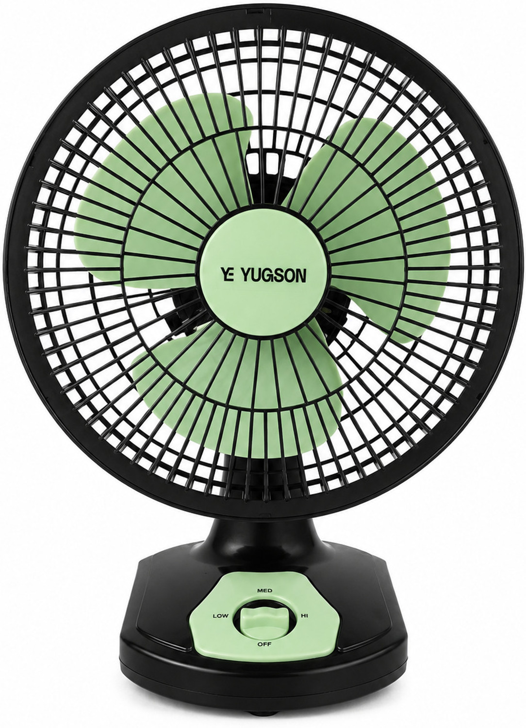 Image of yogi Foldable Rechargeable Table Fan Portable Fan with Adjustable Stand Mini Desk Fan Anti Dust, Anti Rust, High Air Delivery 3.5 mm Table Fan (4 Star | Green | Pack of 1)