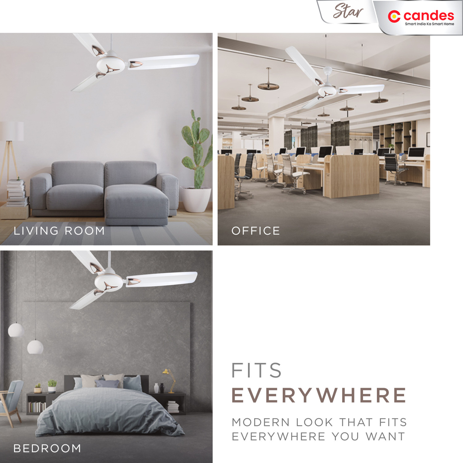 Image of Candes Star 48 inch / 1200 MM HIGH Speed ANTI-DUST (100% Copper) Ceiling Fan - 400 RPM - With 3 Years Warranty with 2 Year Warranty Anti Dust 1200 mm Ceiling Fan