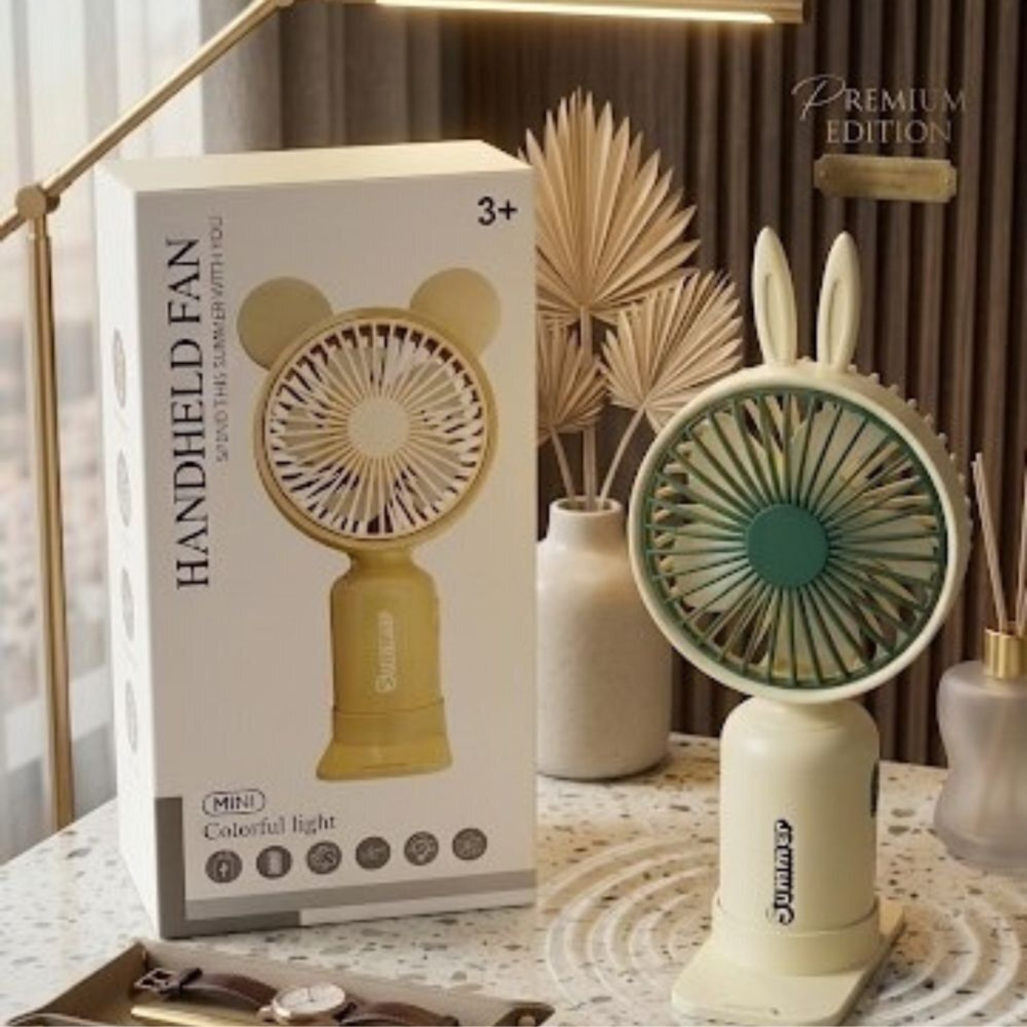 Image of YAKUNOX Handheld Mini Fan Rechargeable | 2 Speed USB Portable Desk Fan BLDC Motor 100 mm Table Fan (multi colour | Pack of 1)