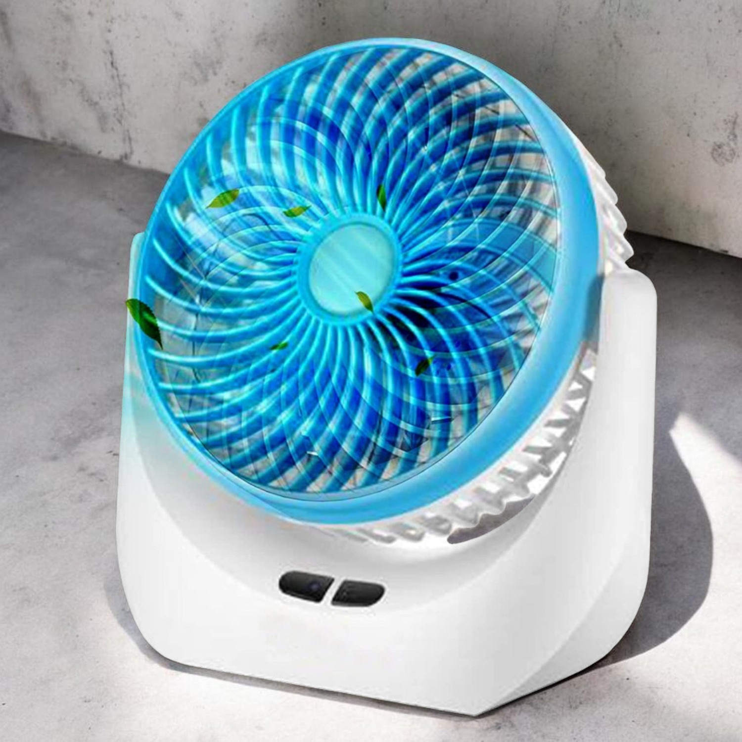 Image of Radhe High Speed Rechargeable Table Fan with LED Light For Office Desk, Home 328 Ultra High Speed 1400 mm Table Fan (5 Star | Multicolor | Pack of 1)