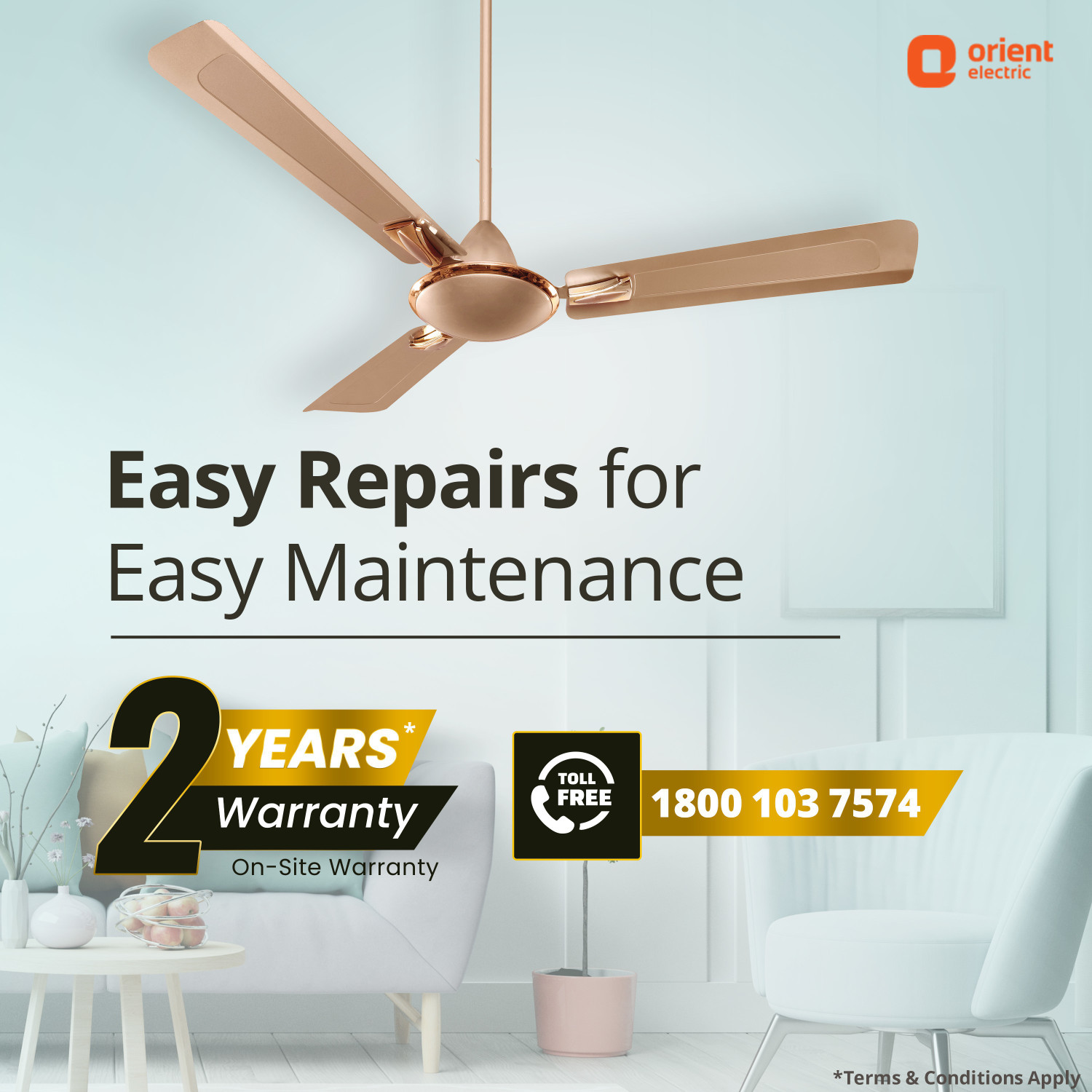 Orient Electric Gratia Antidust BEE Star Rated 1 Star 1200 mm 3 Blade