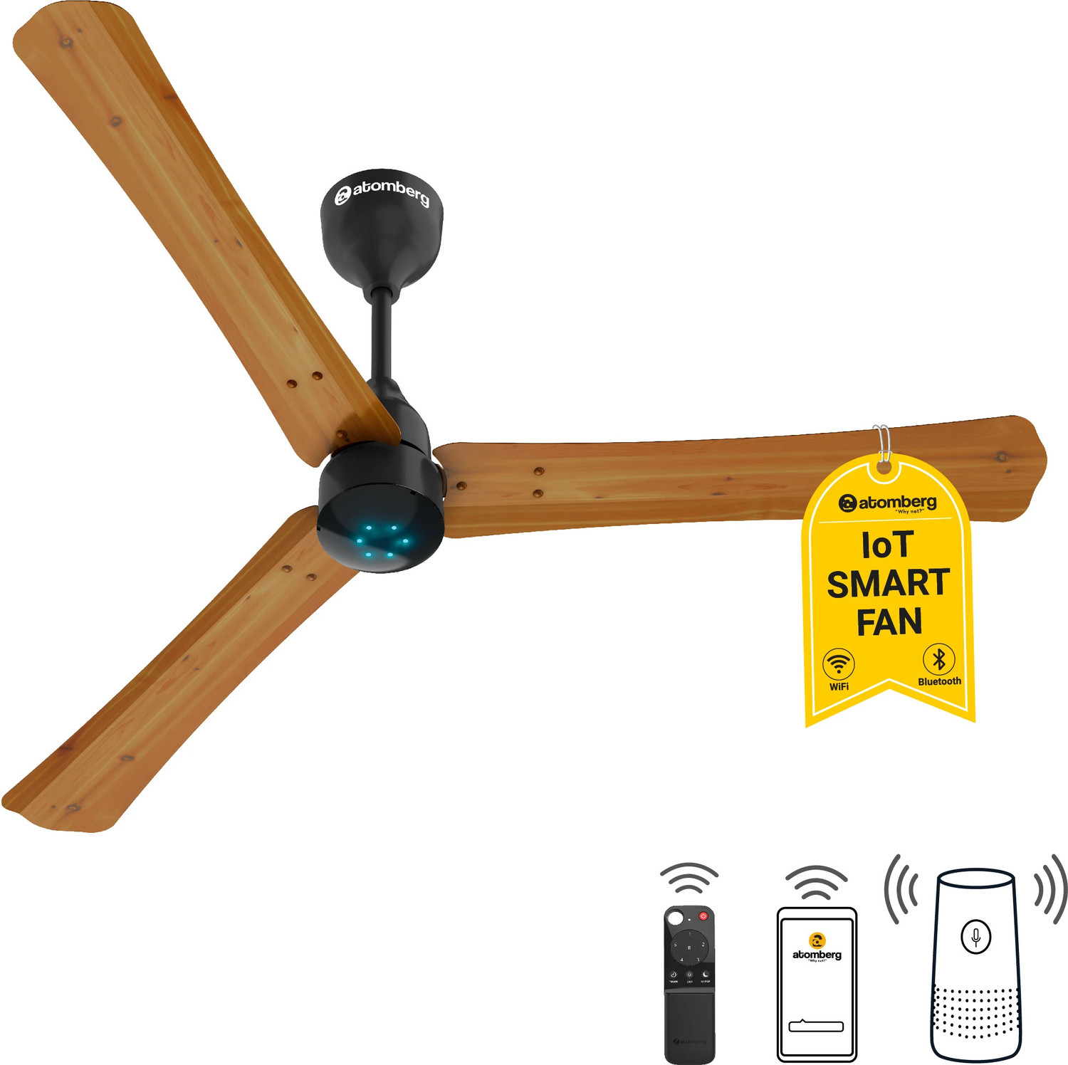 Atomberg Renesa Smart + 1200 mm BLDC Motor with Remote 3 Blade Ceiling