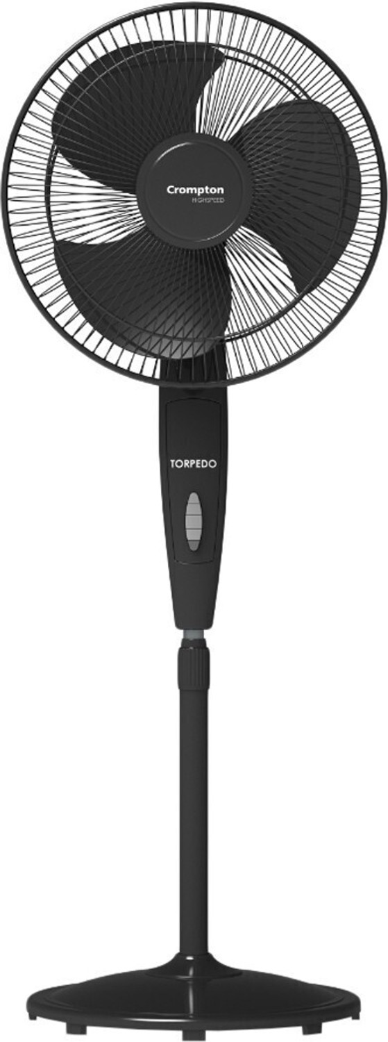 CROMPTON Highspeed Torpedo 400 mm 3 Blade Pedestal Fan  (Black, Pack