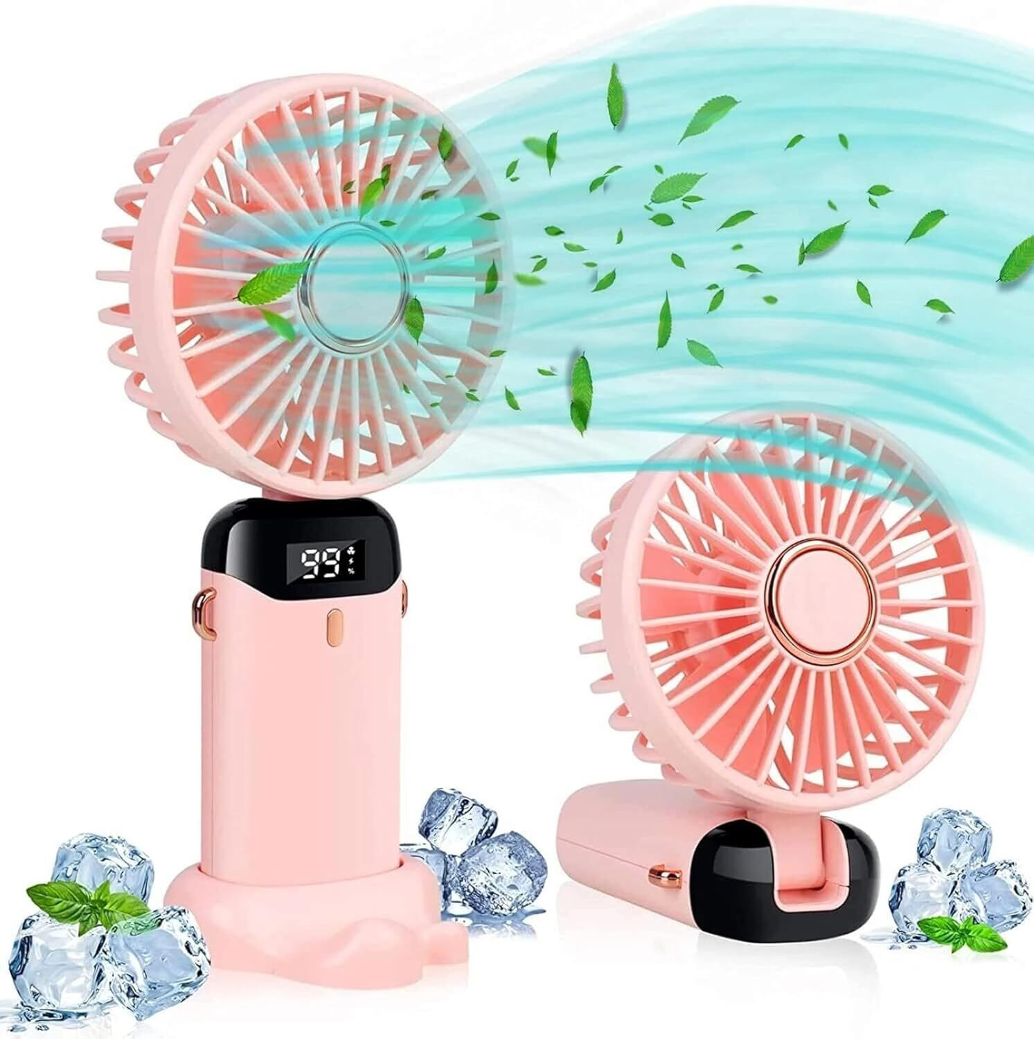 Image of LE'SIJA DECORATIONS Rechargeable Table fan 360with Adjustable USB Charging Battery Operated Ultra High Speed Table Fan (5 Star | multi | Pack of 1)