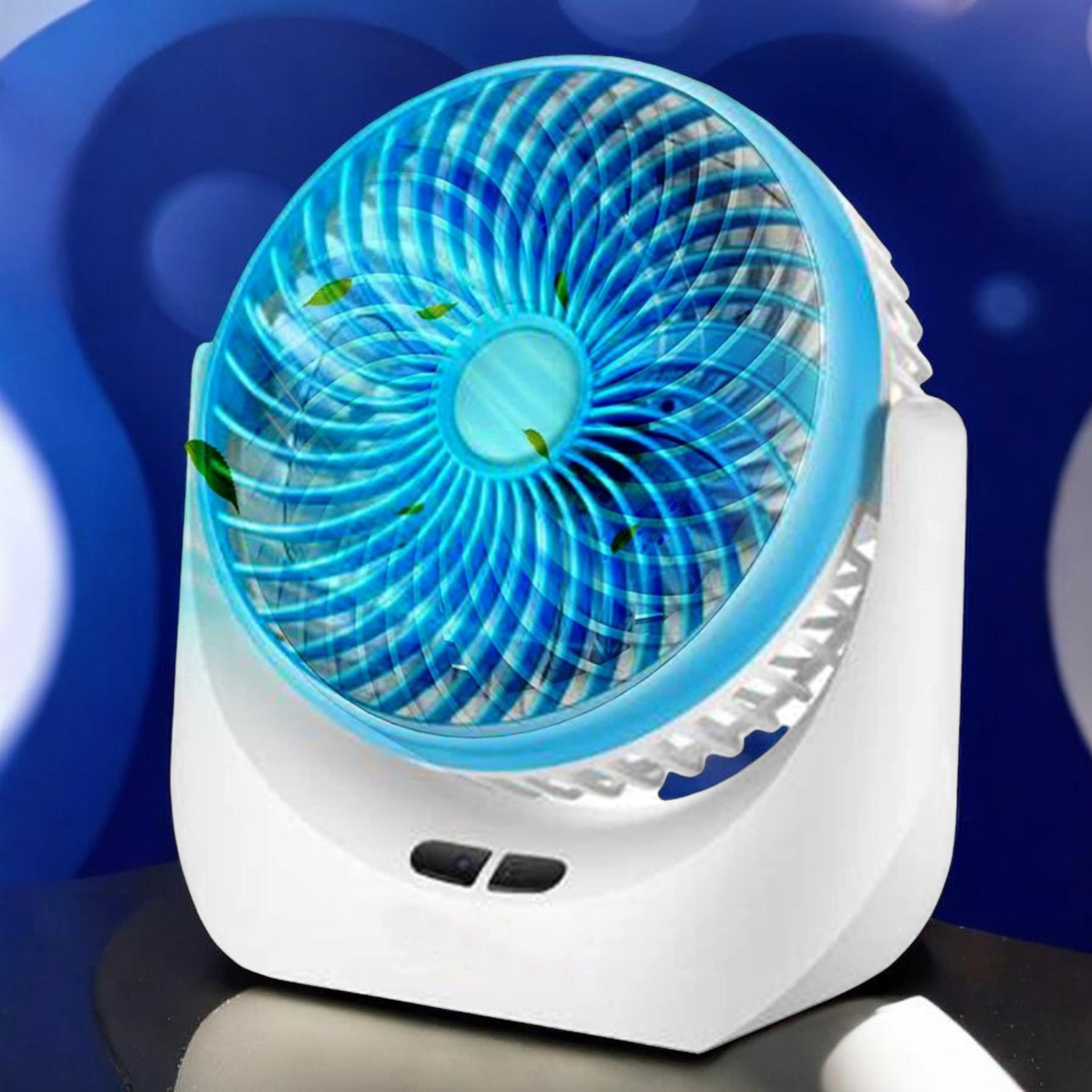 Image of Radhe High Speed Rechargeable Table Fan with LED Light For Office Desk, Home 254 Ultra High Speed 1400 mm Table Fan (5 Star | Multicolor | Pack of 1)