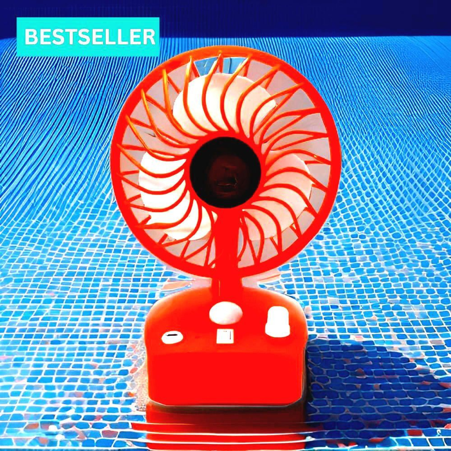 Image of Gatushop High Speed Rechargeable Table Fan with LED Light For Office Desk, Home F3611 Ultra High Speed 1400 mm Table Fan (5 Star | Multicolor | Pack of 1)