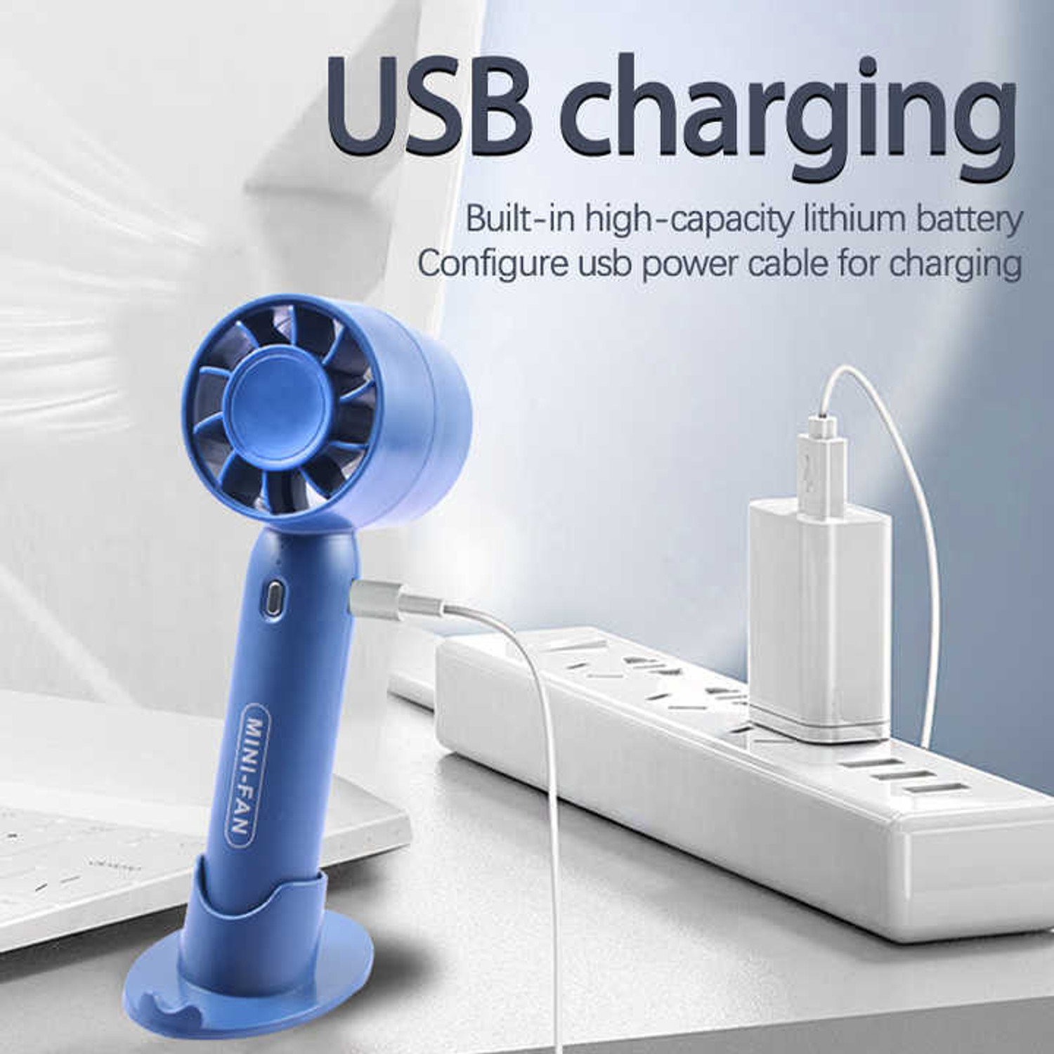 Image of YAKUNOX Mini USB Fan Portable Rechargeable Cooling Fan for Travel Random Colour Anti Dust 90 mm Table Fan (Multicolor | Pack of 1)