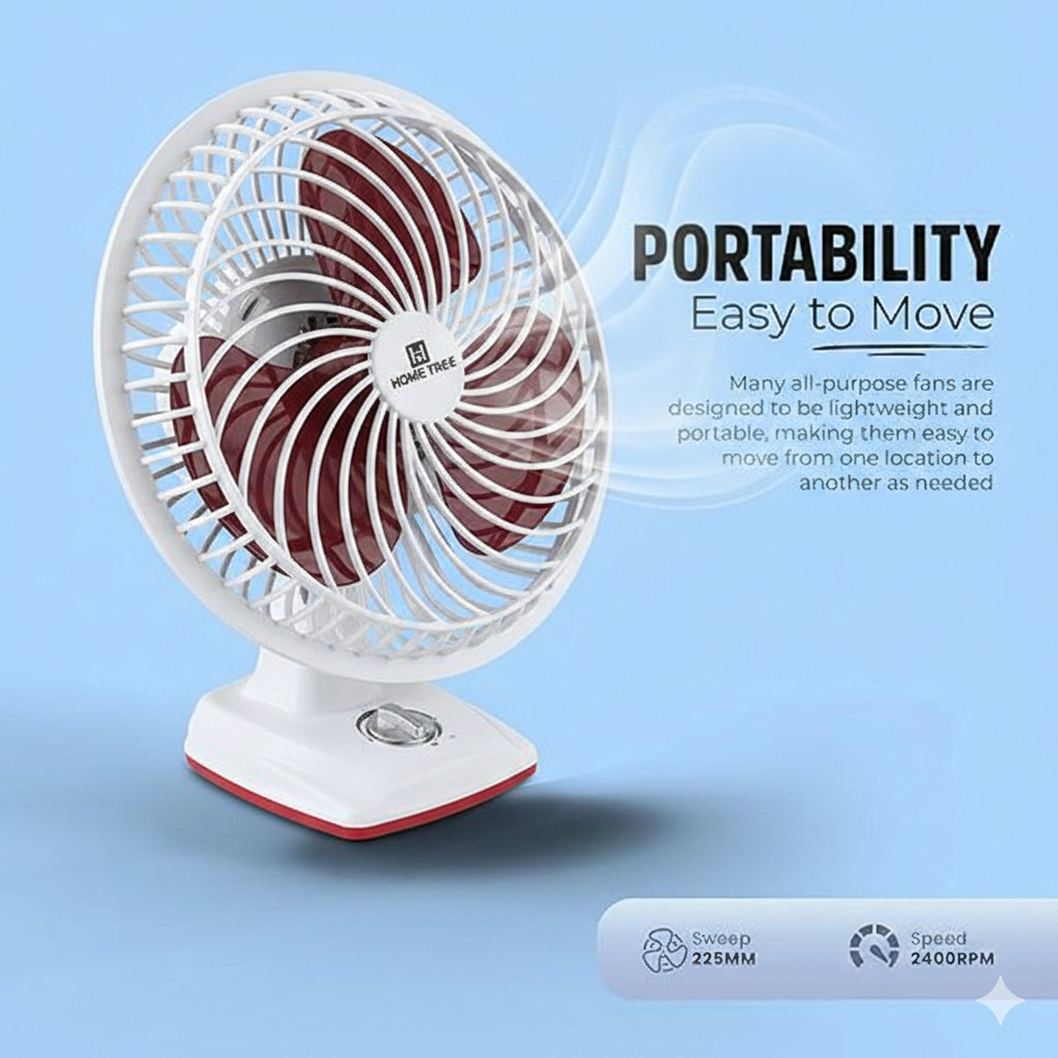 Image of PARADISEECOM (Table Fan) TurboGale: Power-Packed Table Fan for Instant Cooling QO266 with 1 Year Warranty 1000 mm Table Fan (Multicolor | Pack of 1)