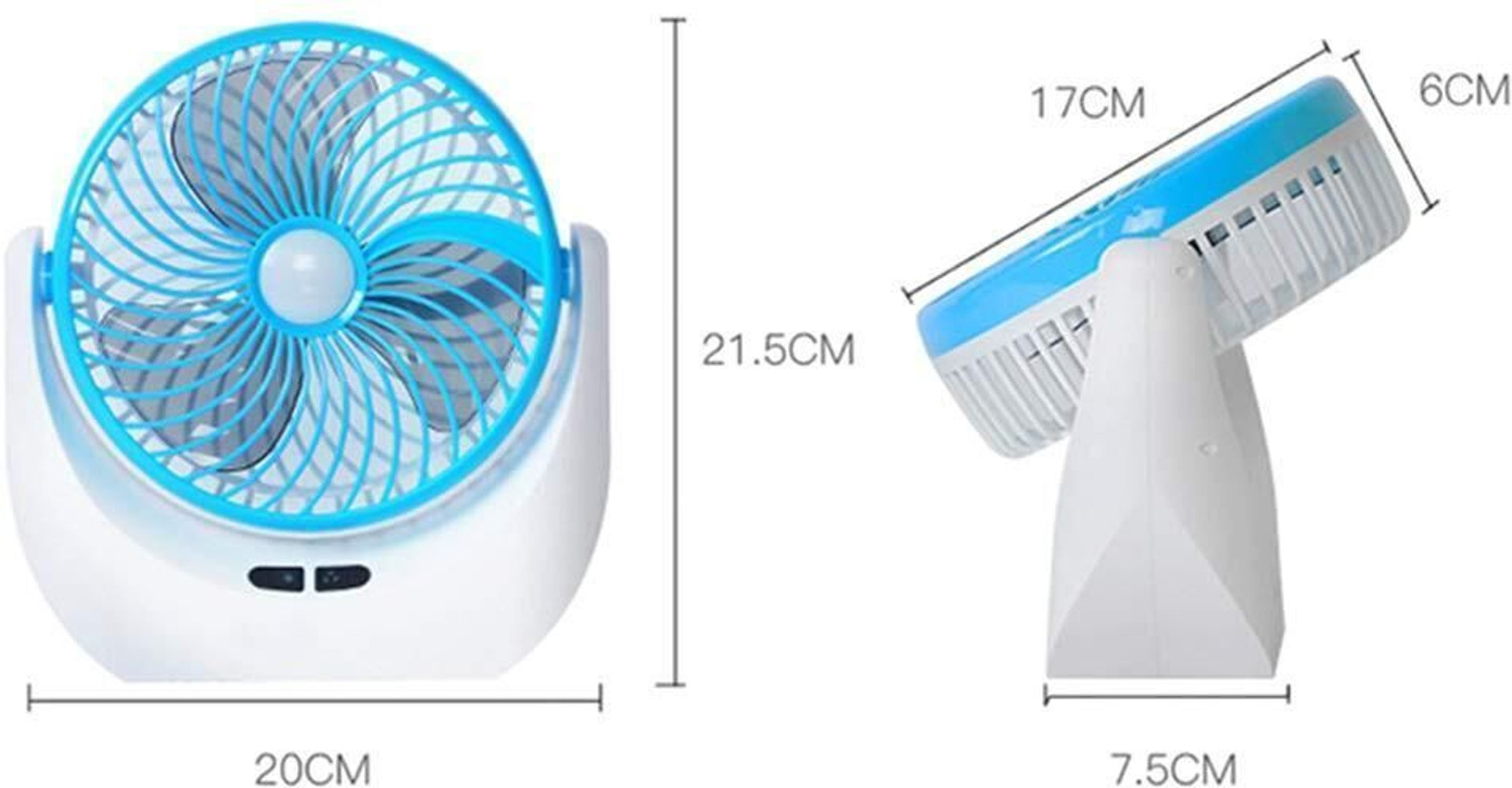 Image of Radhe High Speed Rechargeable Table Fan with LED Light For Office Desk, Home 254 Ultra High Speed 1400 mm Table Fan (5 Star | Multicolor | Pack of 1)