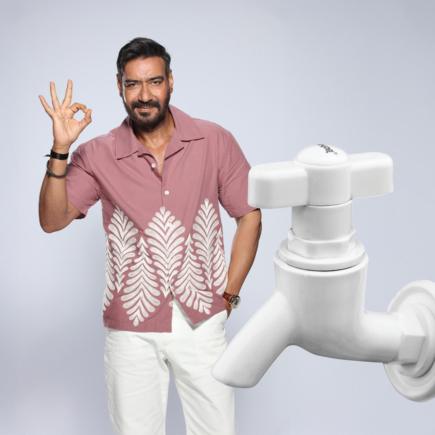 Image of Prayag PTMT T-Handle Bib Cock 15mm Wall Mount - White, Leakproof Rust-Free Tap Faucet Bib Tap Faucet (Wall Mount Installation Type)