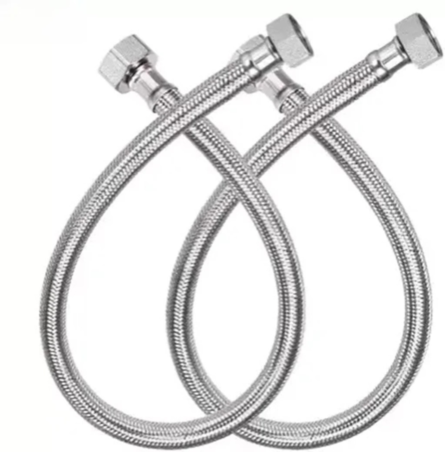 Ramya Stainless Steel Connection Pipe, Chrome Finish Heavy Duty Hose P