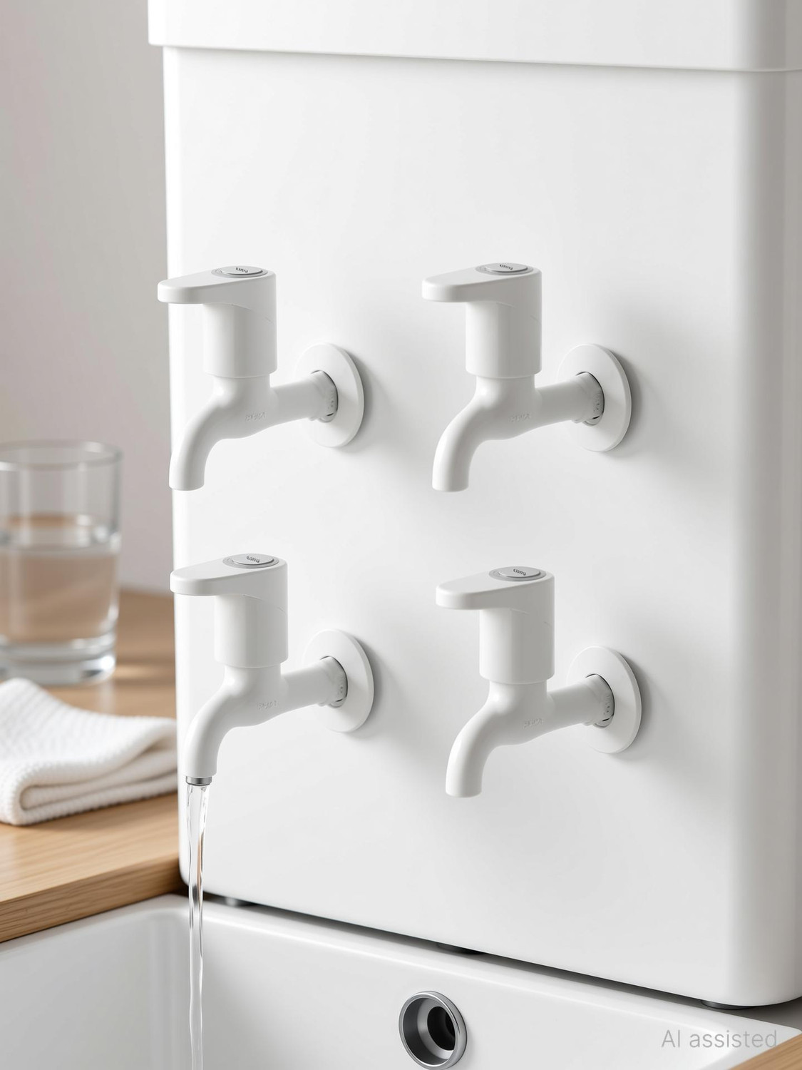 Image of Prayag PTMT T-Handle Bib Cock 15mm Wall Mount - White, Leakproof Rust-Free Tap Faucet Bib Tap Faucet (Wall Mount Installation Type)