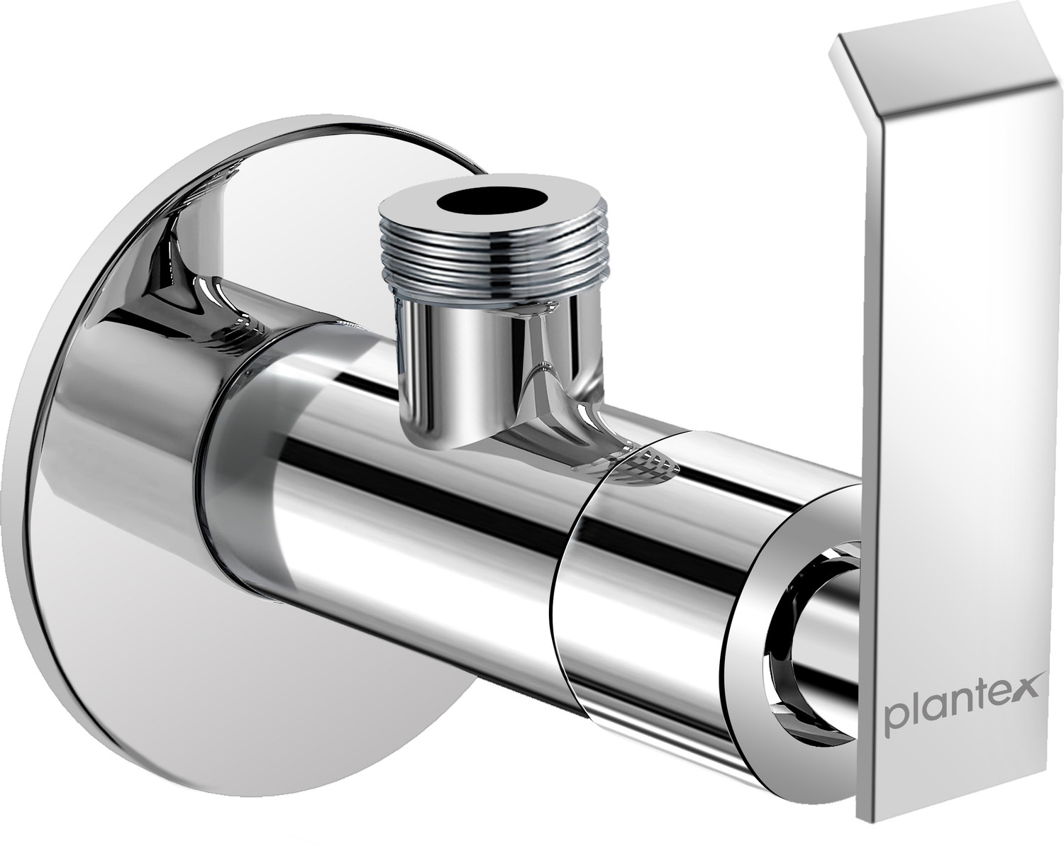 Image of PIXAFLO Compact 2 Way Angle Valve with Wall Flange | Matte Black | Brass | 2-in-1 Two Way Compact 2-Way Angle Cock Faucet (Wall Mount Installation Type)