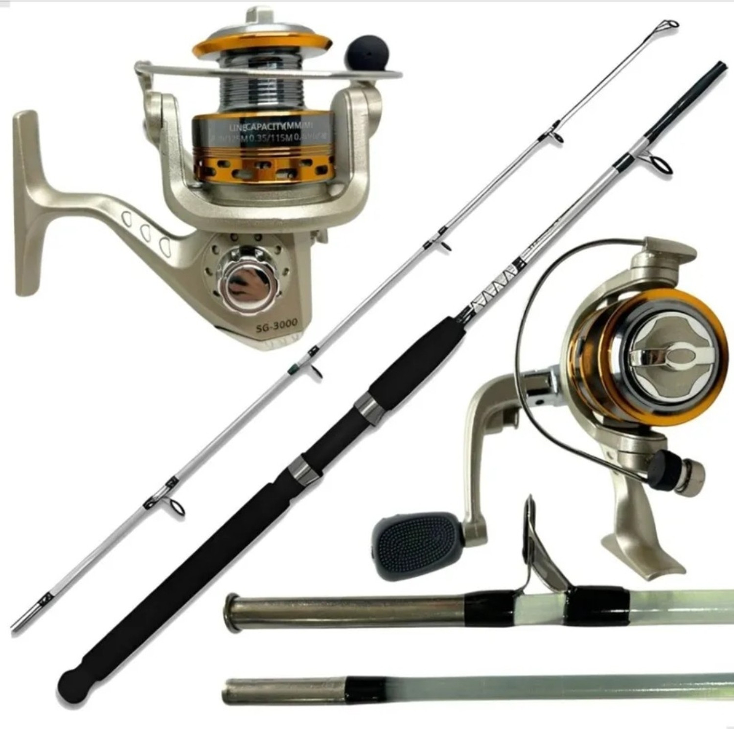 Image of Abirs Fishing , 2Pc part Spinning and Casting with EVA Grip-Casting-5 FT HZZMKQB18-IN DAIWA Black Fishing Rod (165 cm, 0.125 kg, Black)