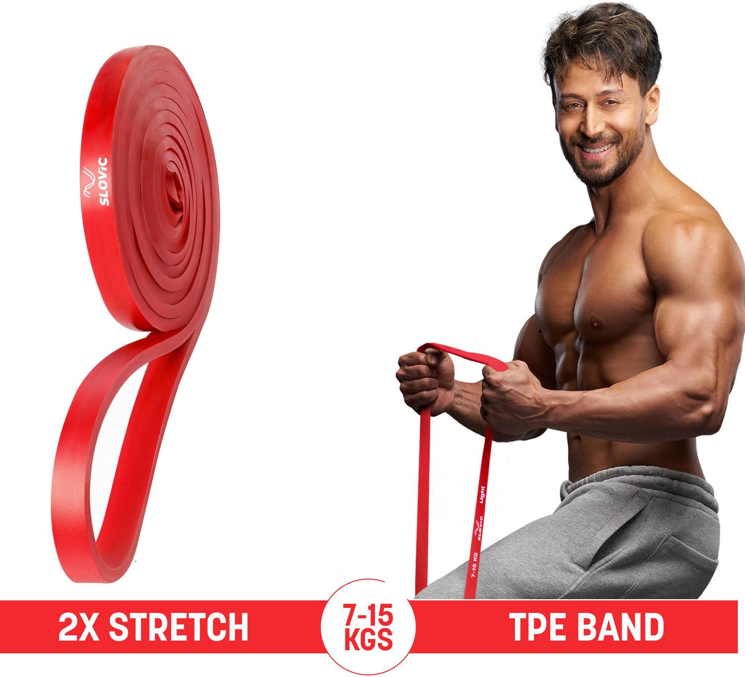 SLOVIC Resistance TPE Bands for Workout | Pull Up Band | Loop Band | Heavy Duty Resistance Tube