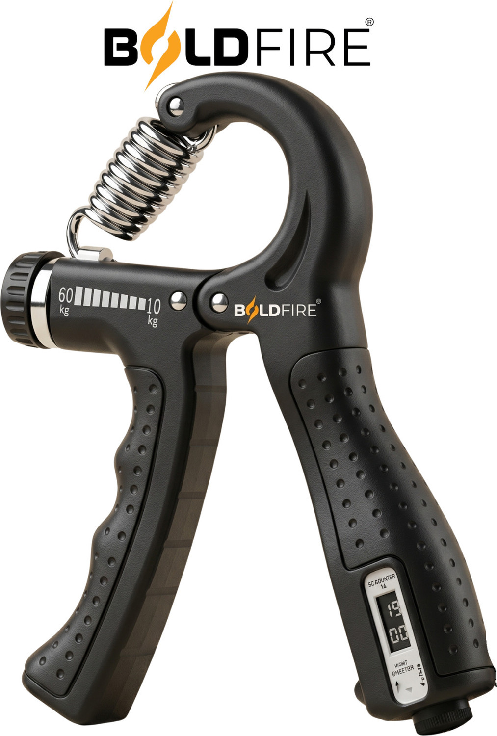 BoldFire Hand Strengthener with Counter, Adjustable Resistance from 5-60KG Hand Grip/Fitness Grip