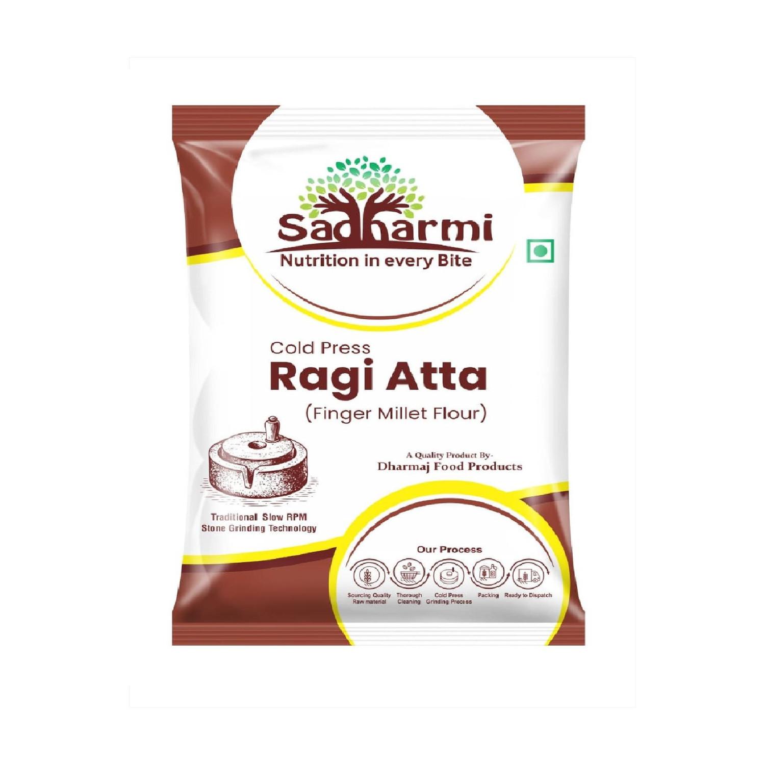 Image of Anugrah Cold Pressed Sprouted Ragi Atta 500g | High Calcium & Minerals (500 g)