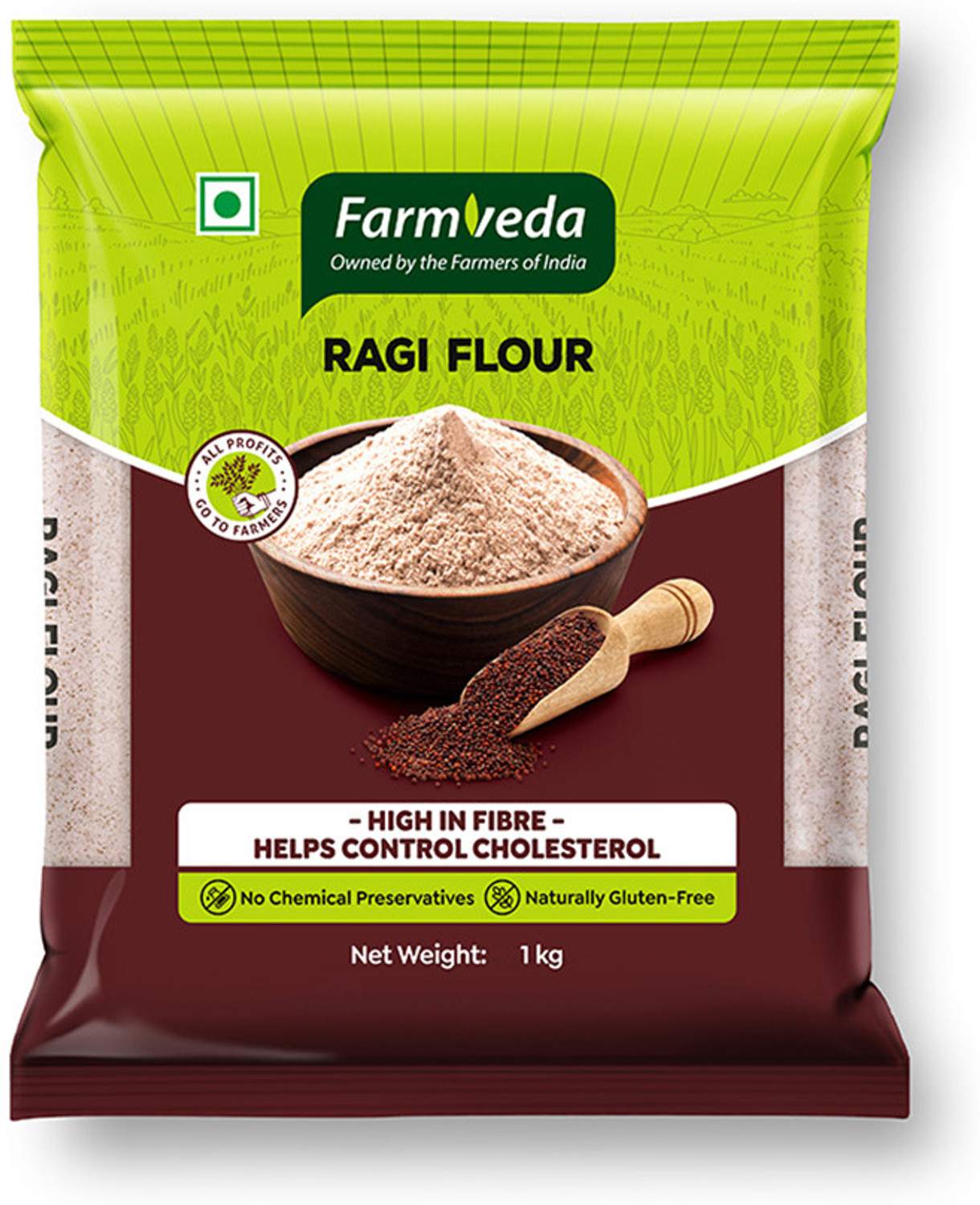 Image of Anugrah Cold Pressed Sprouted Ragi Atta 500g | High Calcium & Minerals (500 g)
