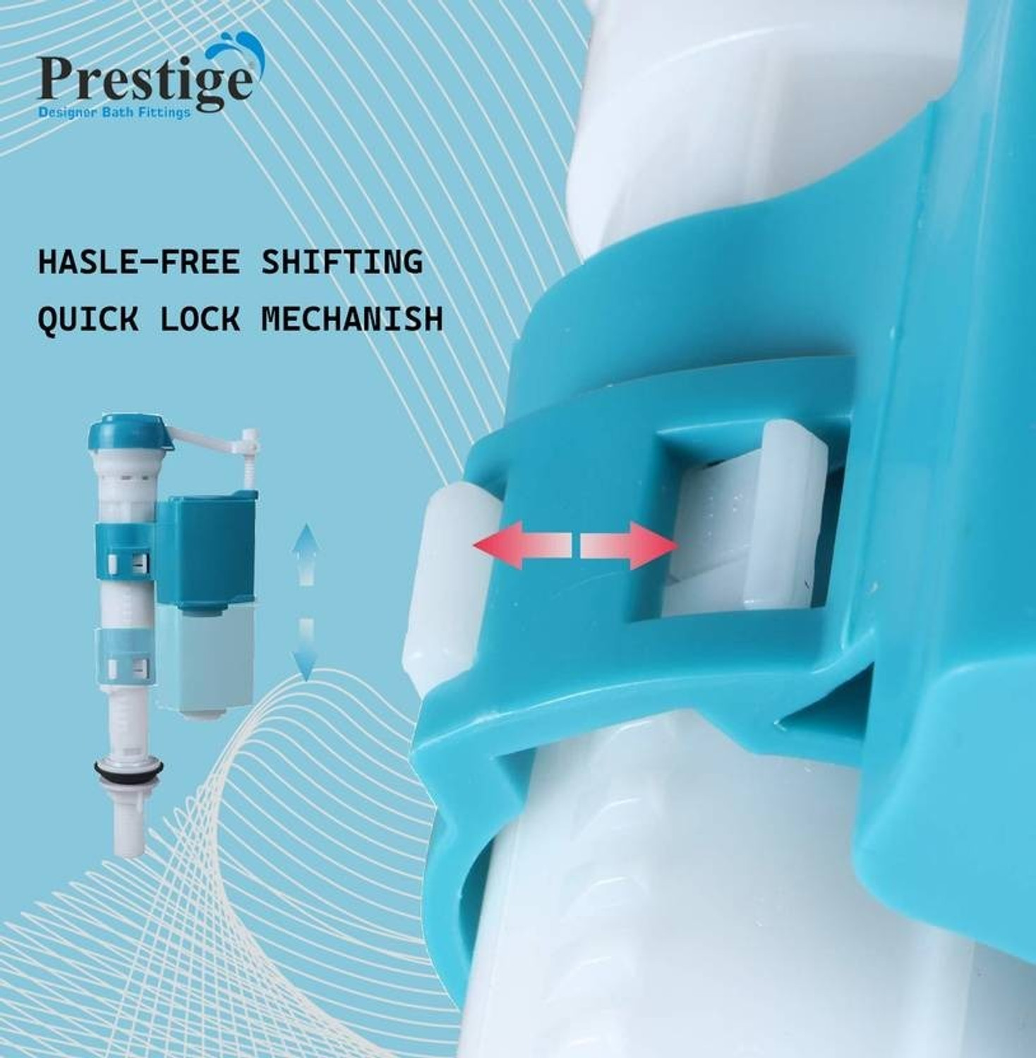Image of Prestige Adjustable Fill Valve 7 Inch to 10 Inch /Ball Cock /Toilet Water Tank Flush Tank Lever
