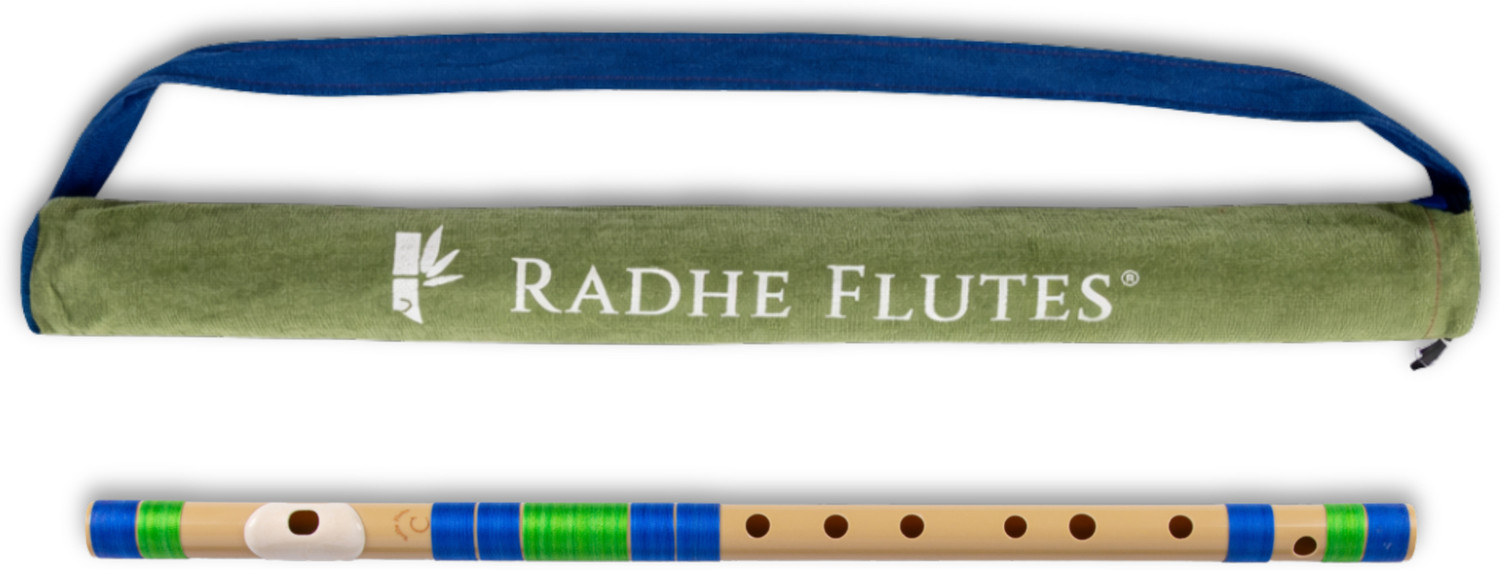 Image of Radhe Flutes C Natural Right Hand With Velvet Cover PVC Black & Yellow PVC Flute (53 cm)