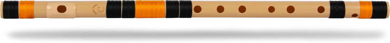 Image of Radhe Flutes C Natural Right Hand With Velvet Cover PVC Black & Yellow PVC Flute (53 cm)