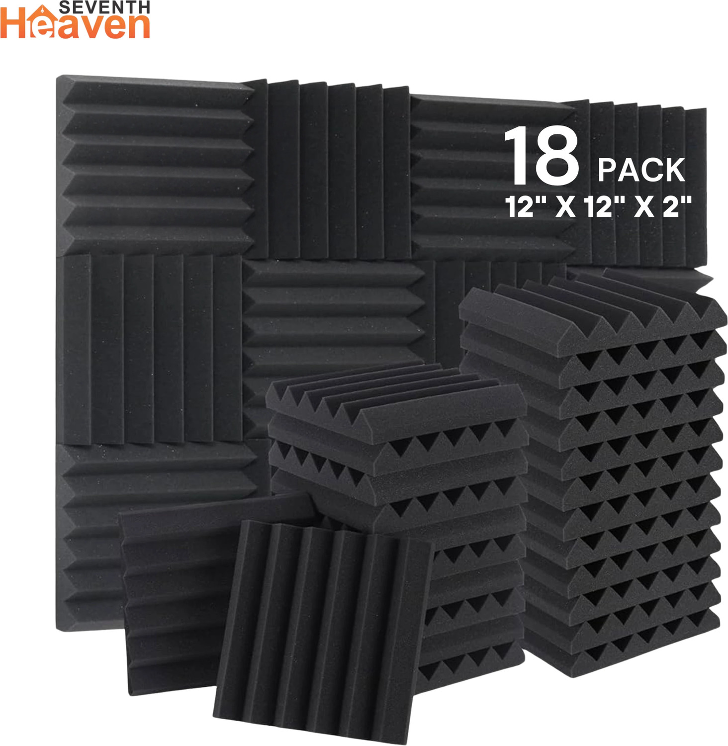 Seventh Heaven Foam Wedge Wall  (18 Panels Black)