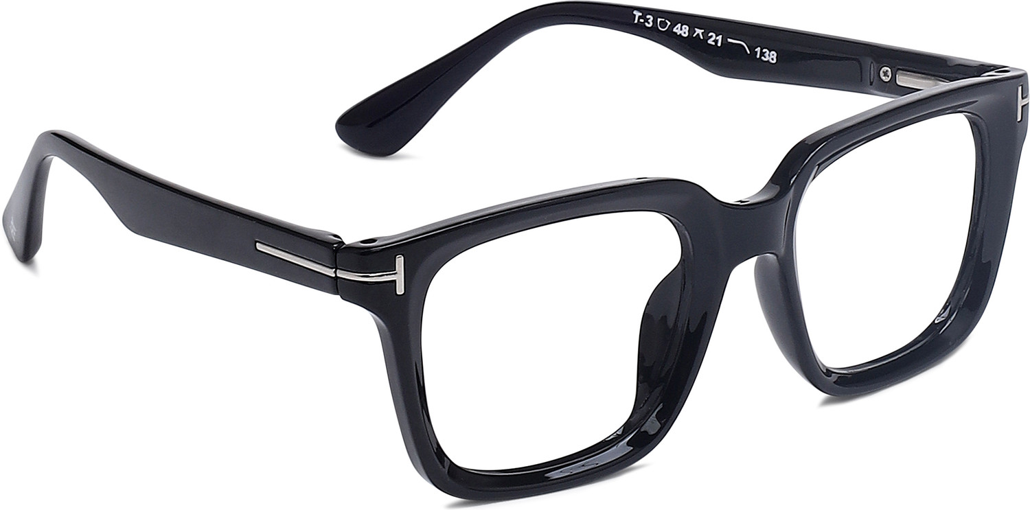Image of AURELIN Full Rim Square Anti Glare & Blue Cut Computer Glass For Men & Women (140 mm)