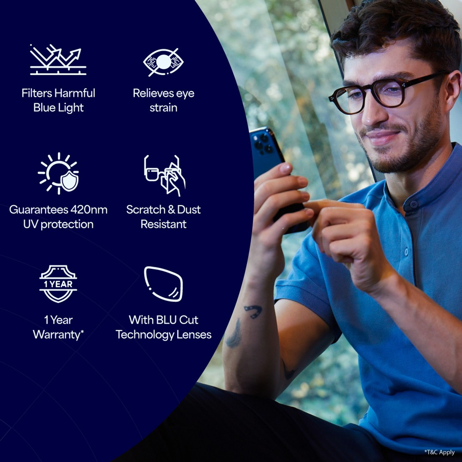 Image of Lenskart Blu Full Rim Round Frame