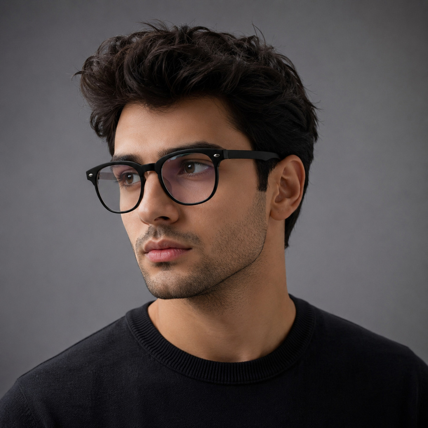 Image of AURELIN Full Rim Square Anti Glare & Blue Cut Computer Glass For Men & Women (140 mm)