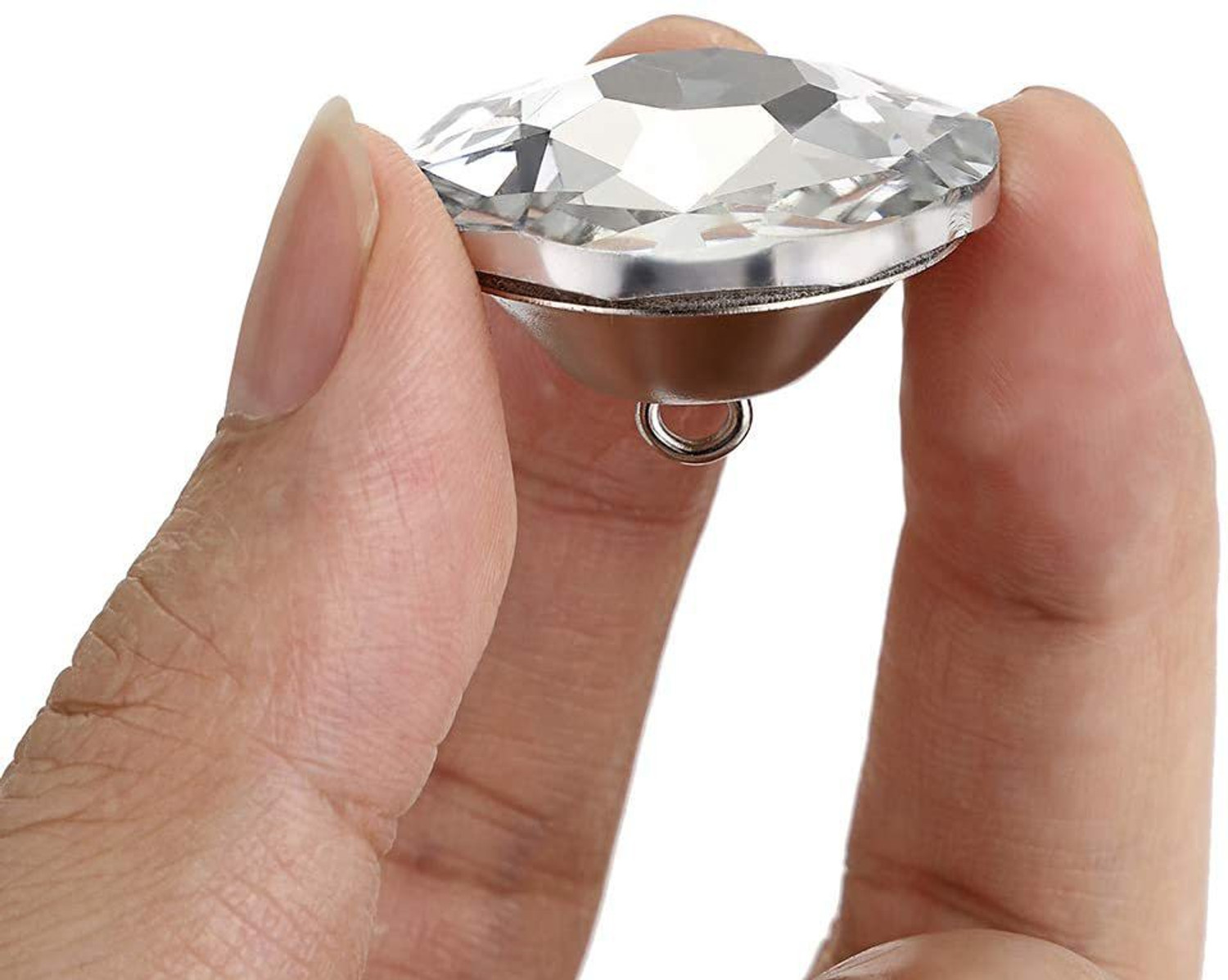 Image of uniquella 25 Piece 20 mm Clear Sofa Cushioning Crystal Buttons Sofa Frame