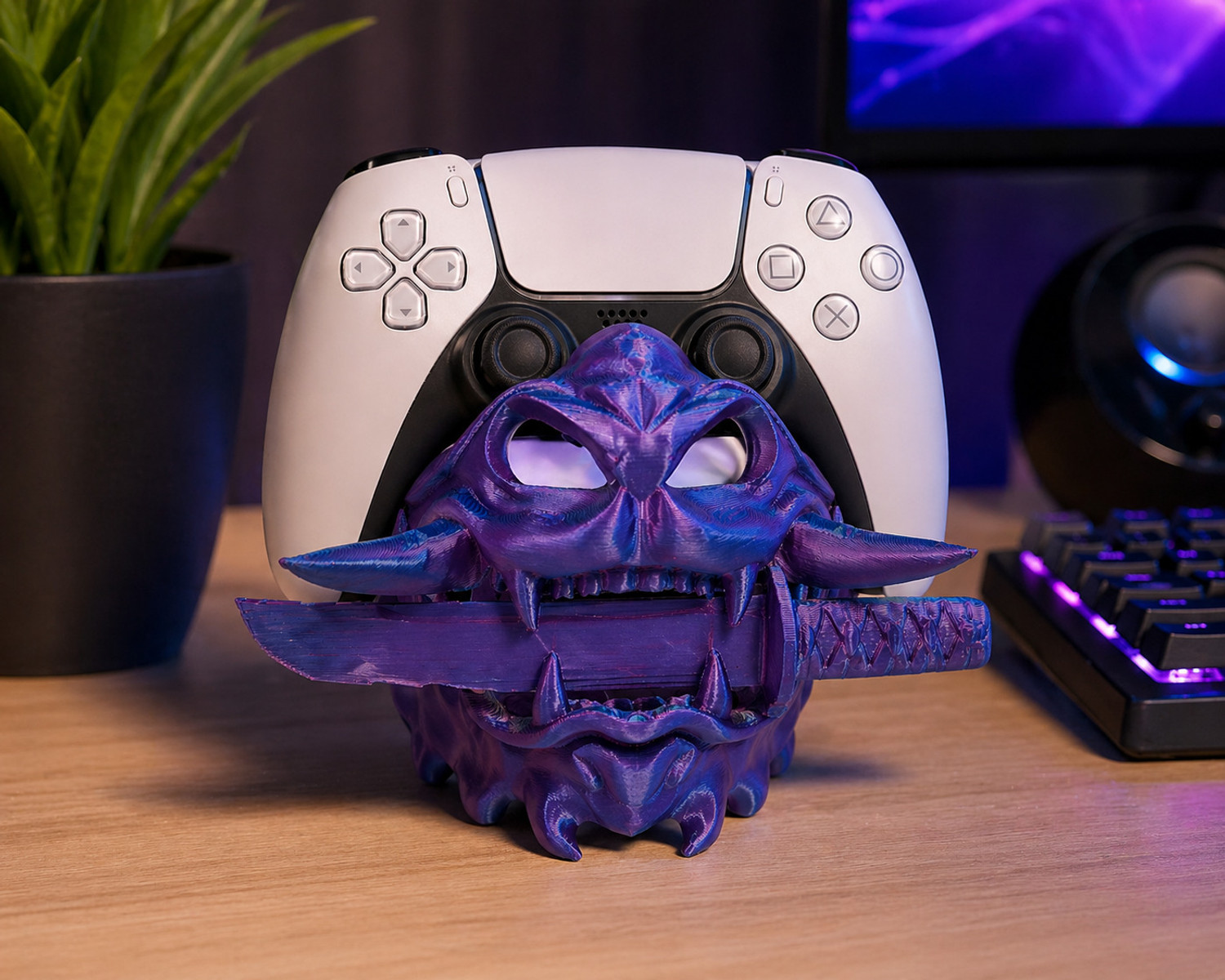 Image of Manifestation Oni mask controller stand Gaming Accessory Kit (Multicolor, For PS2, PS3, PS5, Xbox 360, Xbox One, Xbox One S, Xbox One X, Xbox Series S, Xbox Series X, iOS)
