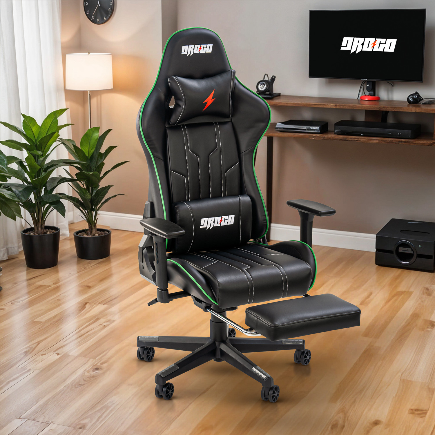 Drogo Ergonomic Computer Gaming Chair with Adjustable Seat 3DArmrest PU Leather Office Gaming Chair