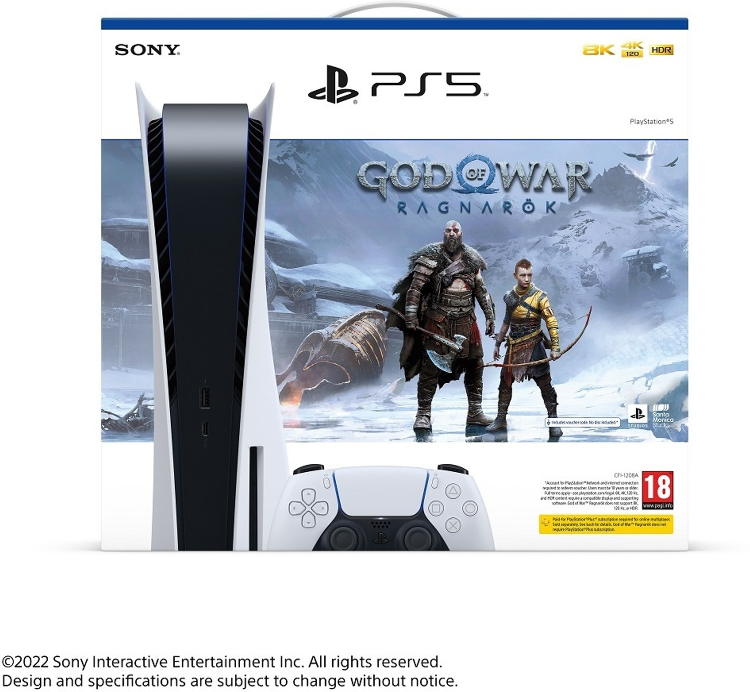Image of SONY PS5 PlayStation God of War: Ragnarok Bundle Special Edition 825 GB with YES (White)