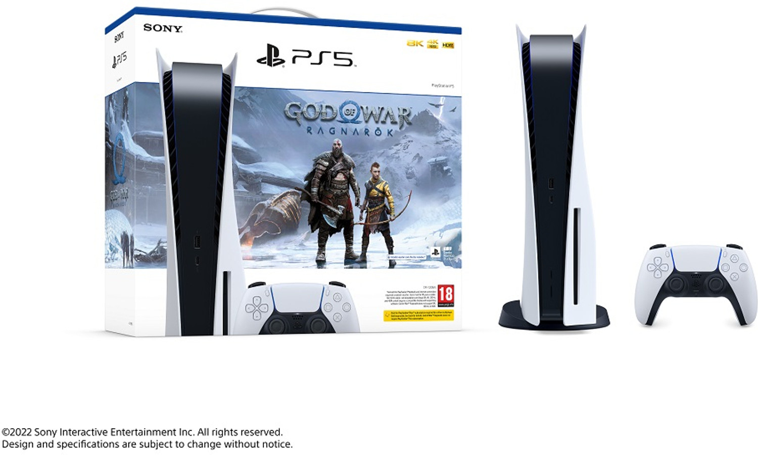 Image of SONY PS5 PlayStation God of War: Ragnarok Bundle Special Edition 825 GB with YES (White)