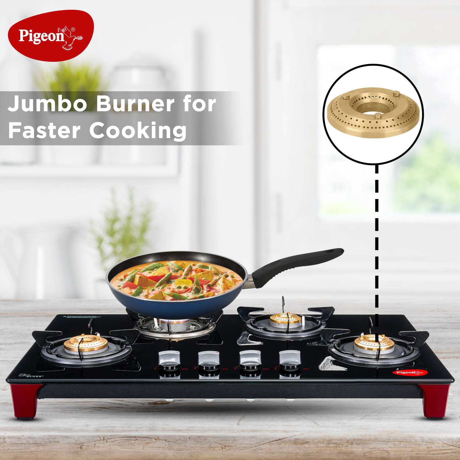 Pigeon Infinity Glass Automatic Gas Stove (4 Burners) Price History