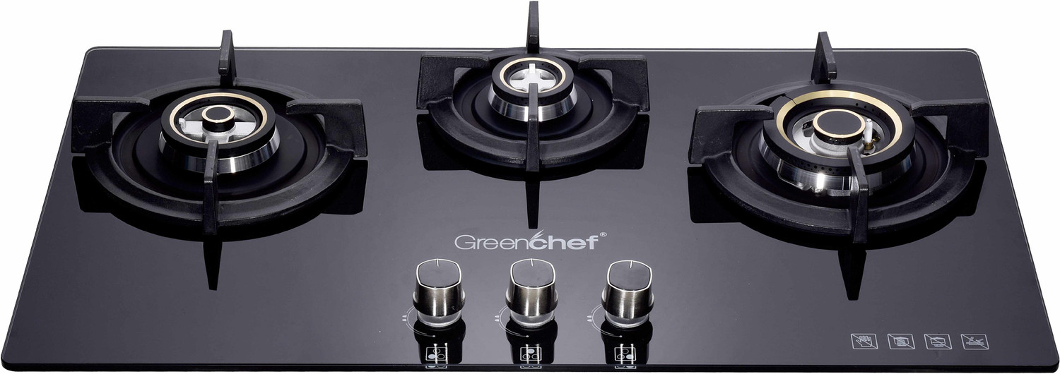 Greenchef GHT HOB cooktop 3 Burner Automatic Gas Stove Glass Automatic