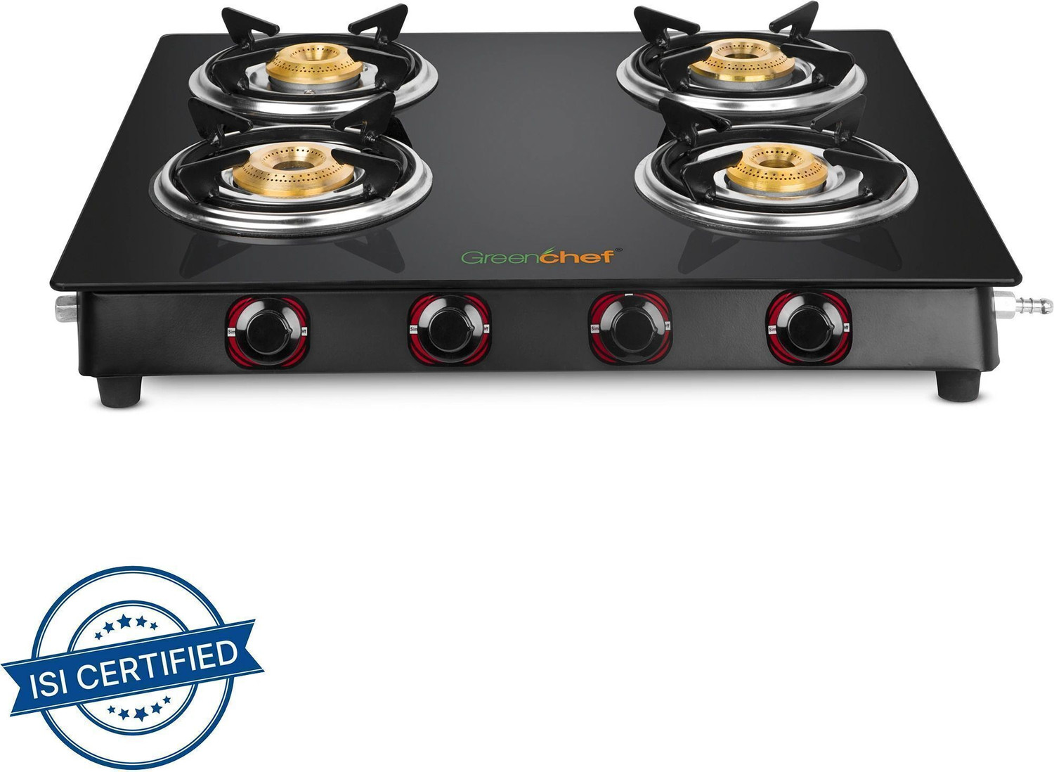 Greenchef Ebony Glass Manual Gas Stove – 3 Burner, ₹2699