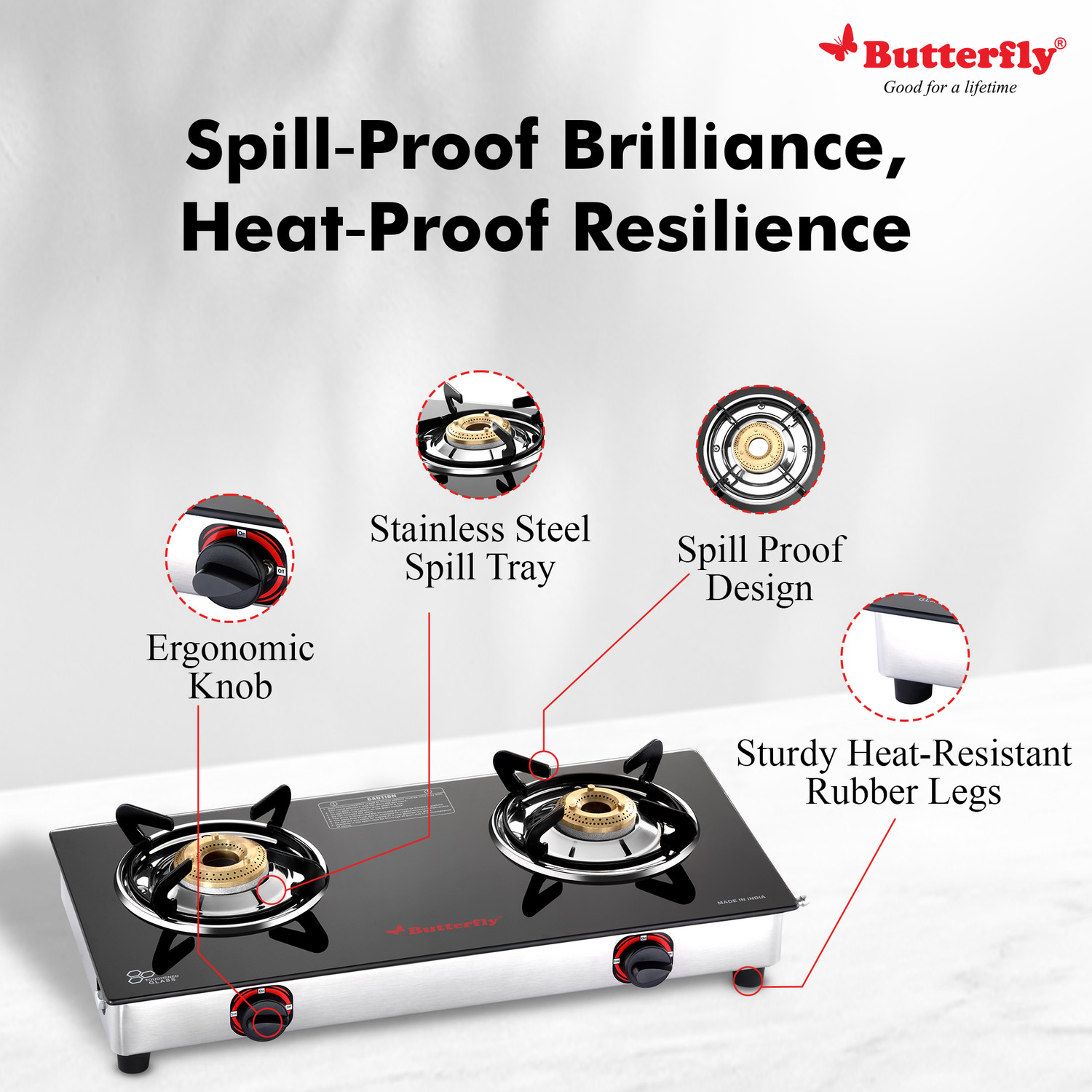 Butterfly Prime Glass Manual Gas Stove (2 Burners) Price History