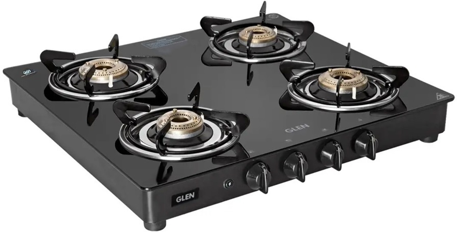 GLEN 1043 GT BB Black Glass Automatic Gas Stove  (4 Burners)