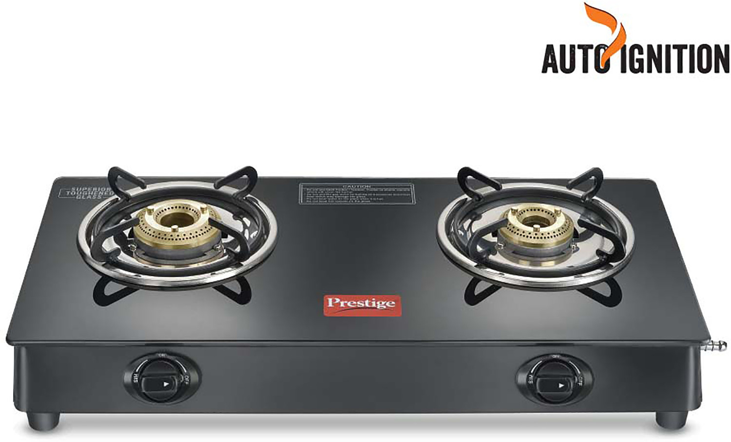 Image of Prestige Atlas Plus High Effient Brass burner & Toughened Glass Automatic Gas Stove
