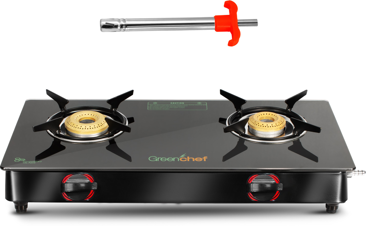 Greenchef Ebony Glass Manual Gas Stove