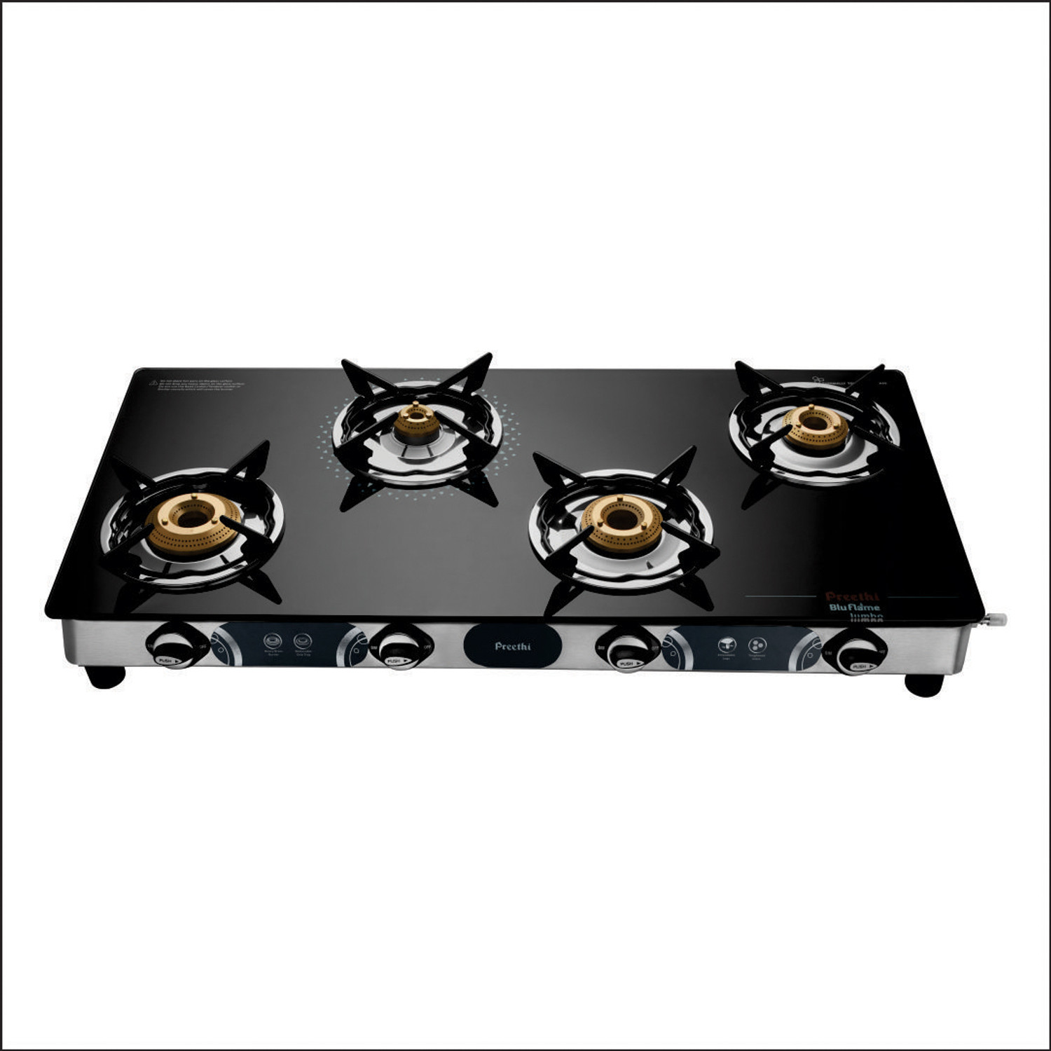Preethi Jumbo Max Stainless Steel, Glass Manual Stove  (4 Burners)