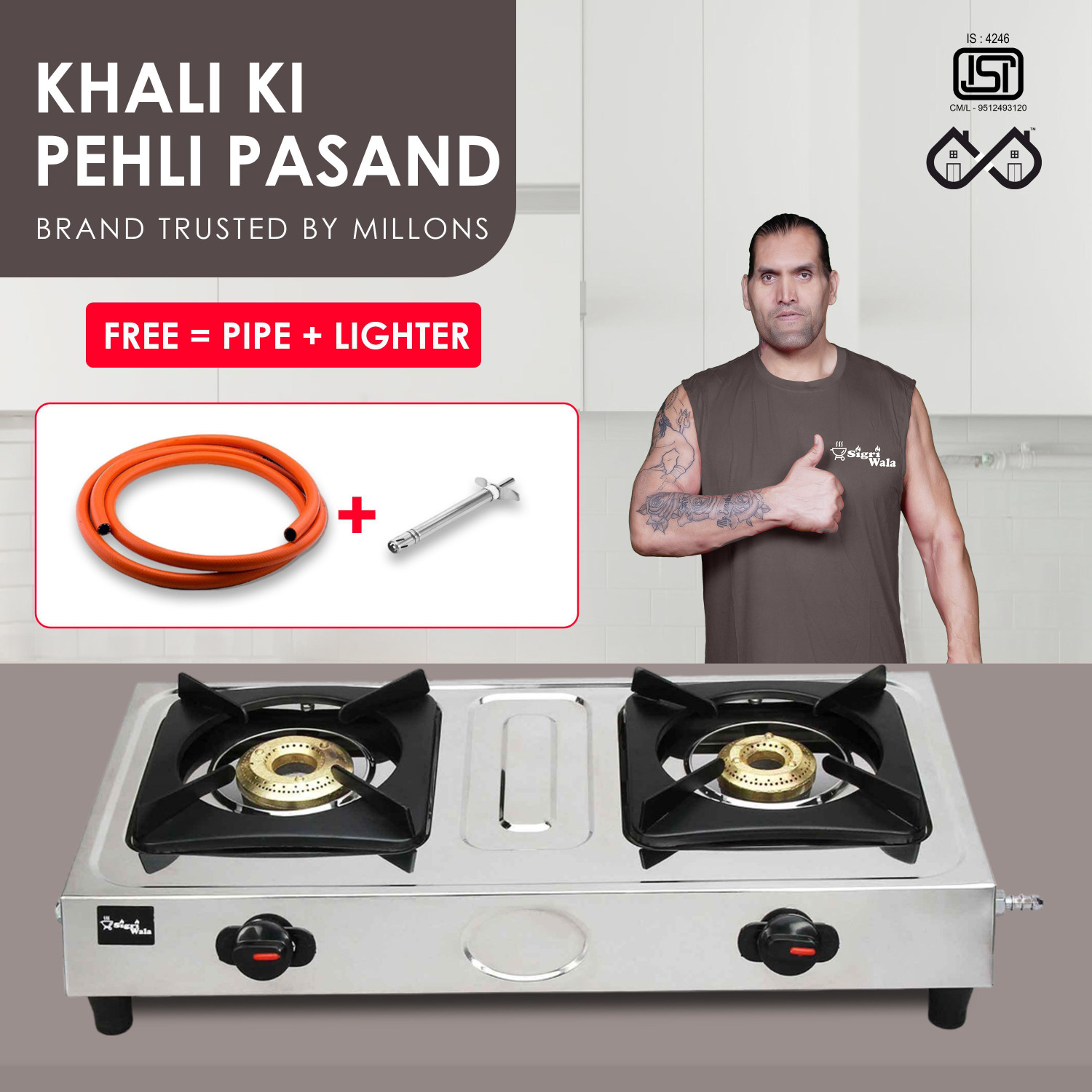 Image of Sunblaze Stainless Steel Manual Gas Stove (3 Burners)